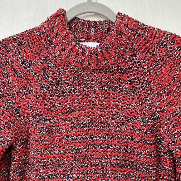 CURRENT ELLIOT WOMEN THE MOONSHINE SWEATER  PULLOVER RED BLACK LONG SLEEVE Sz 0 - Picture 4 of 11